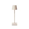 Lámpara de sobremesa recargable LED de bolsillo Nuindie, beige, IP54, atenuable