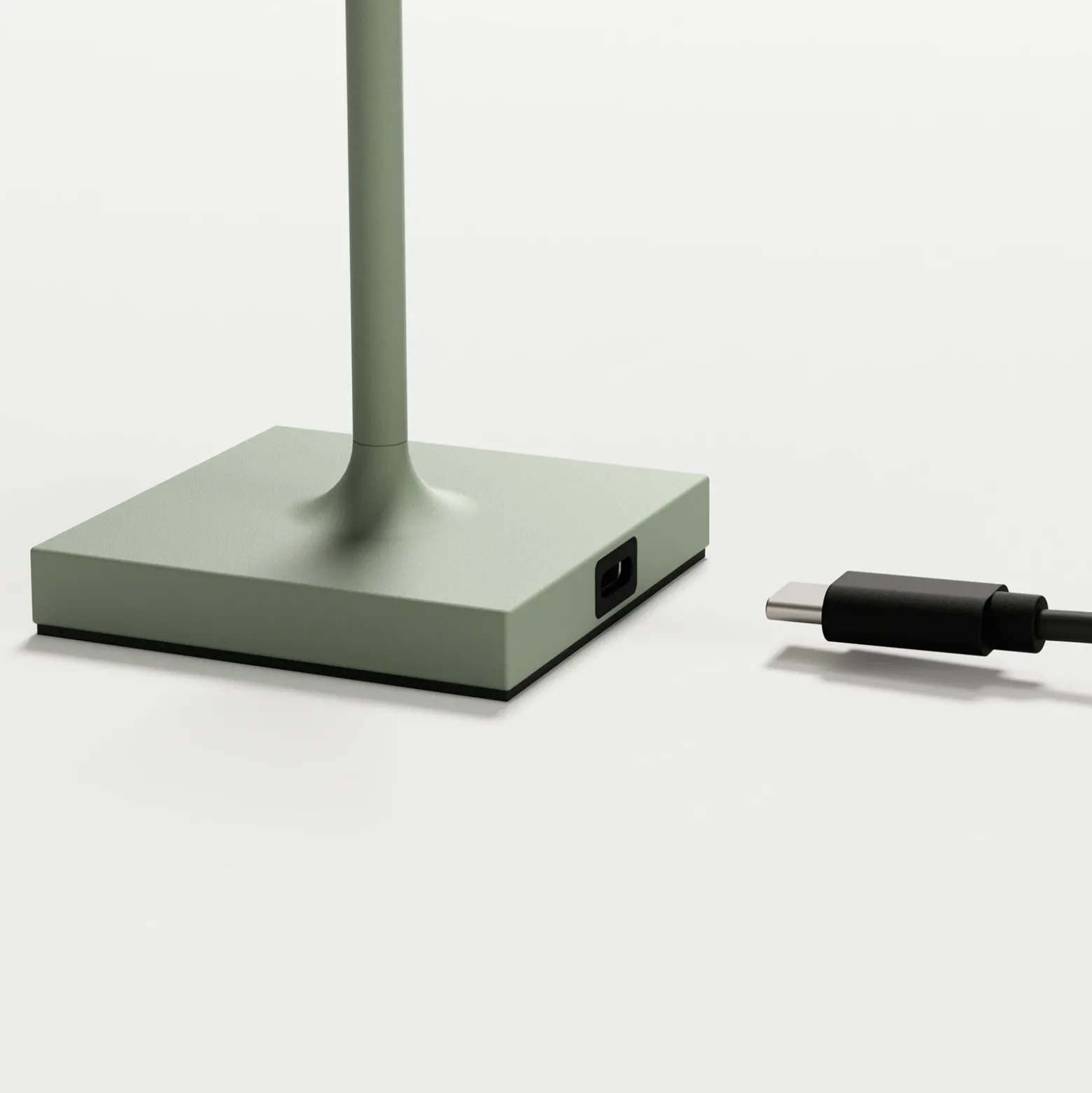 Lámpara de sobremesa recargable LED de bolsillo Nuindie, verde salvia, IP54,