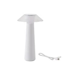 Lámpara de sobremesa recargable de LED Lindby Gomba, blanca, atenuable