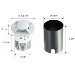 Lámpara de suelo empotrable Milara de Lucande, 4 salidas de luz, GU10