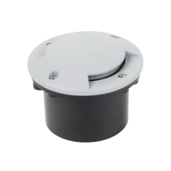 Lámpara de suelo LED empotrable Lindby Nandita, Ø 10 cm, plata, IP65