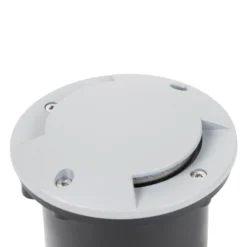 Lámpara de suelo LED empotrable Lindby Nandita, Ø 10 cm, plata, IP65