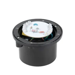 Lámpara de suelo LED empotrable Lindby Nandita, Ø 10 cm, plata, IP65