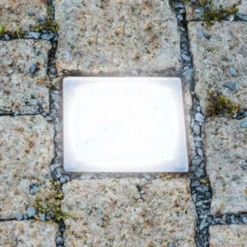 Lámpara de suelo LED empotrable adoquín Akiaki, 10 cm, transitable