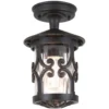 Lámpara de techo Hereford, negro/transparente, IP23, cristal/metal