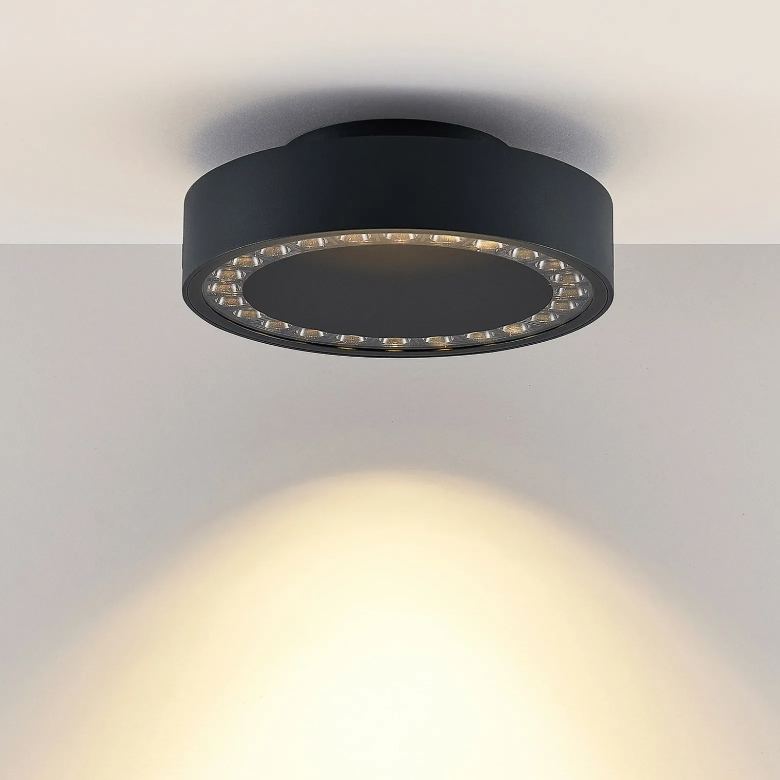 Lámpara de techo LED para exterior Nona de Molto Luce, Ø 22,8 cm, antracita
