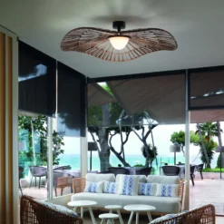 Lámpara de techo LED para exterior «Mediterránia» de Bover, marrón, Ø 105 cm