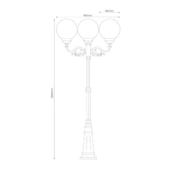 Lámpara de techo 1144, 3 luces, negro/blanco