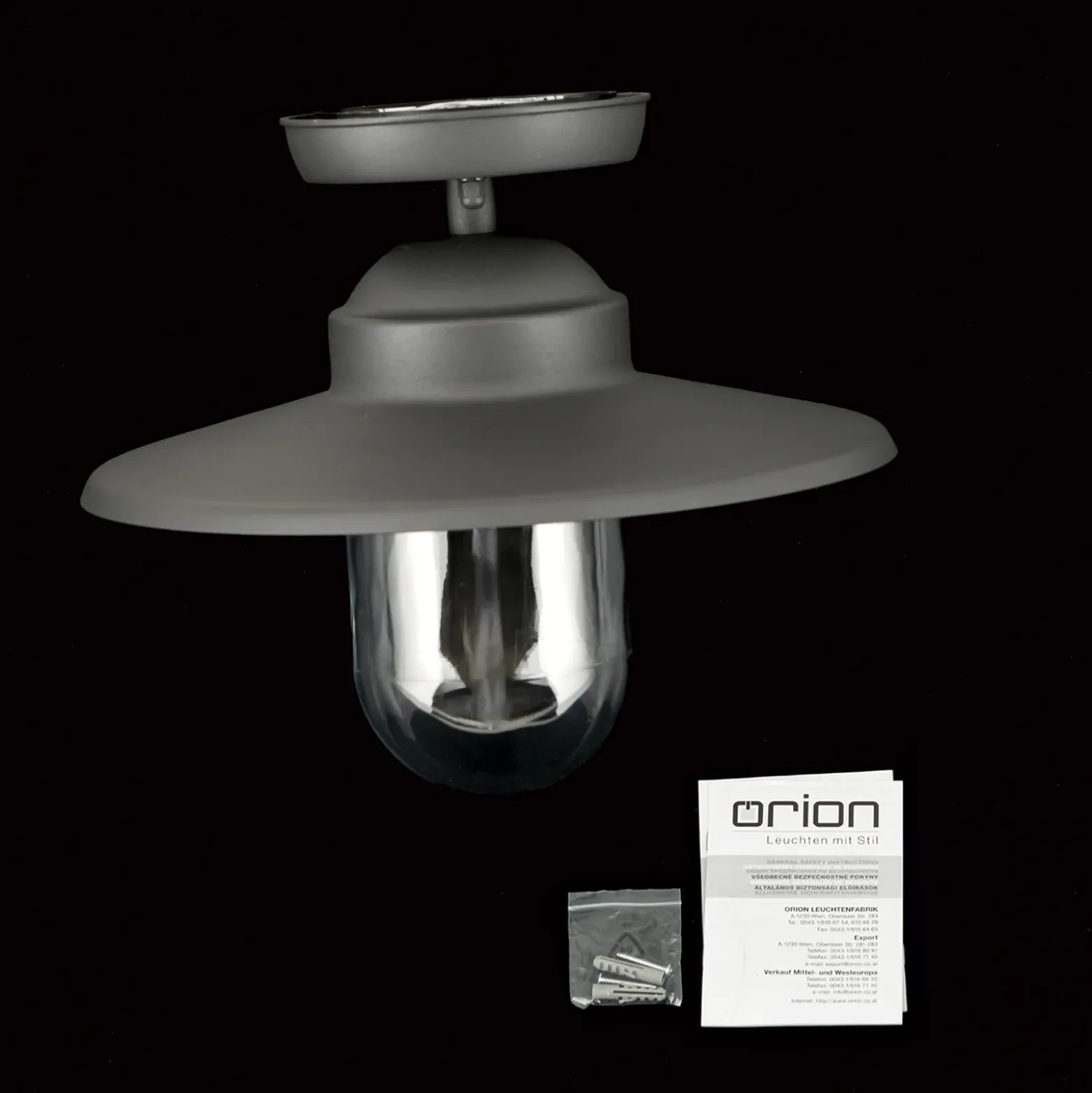 Lámpara de techo para exterior Edward, antracita, Ø 27,5 cm, aluminio