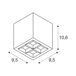 Lámpara de techo SLV LED S-Cube, antracita, aluminio, longitud 9,5 cm