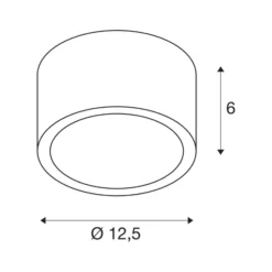 Lámpara de techo SLV Rox, aluminio cepillado, Ø 12,5 cm