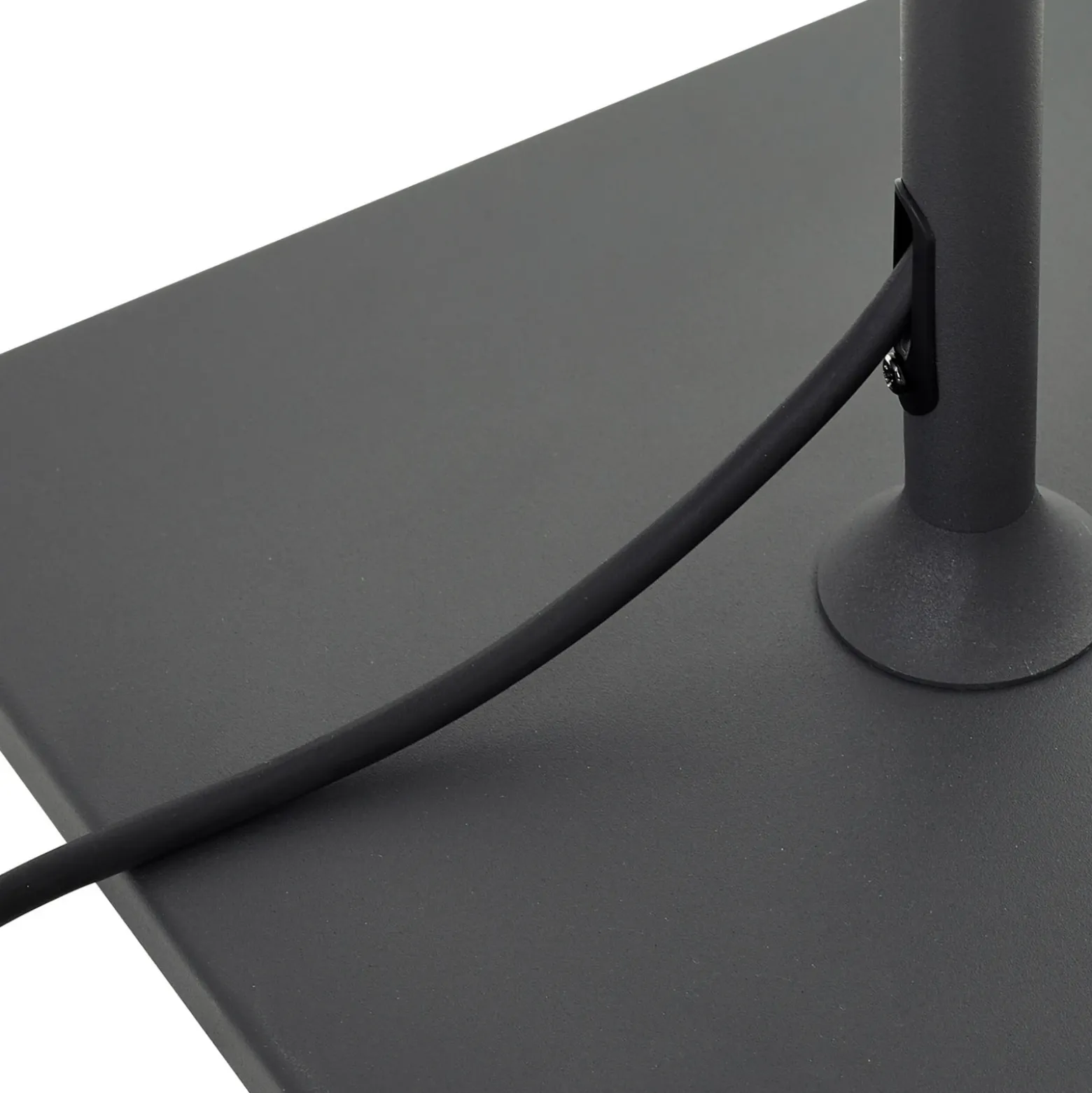 Lámpara de terraza Lucande Andrei, gris, 150cm de altura, IP54, E27