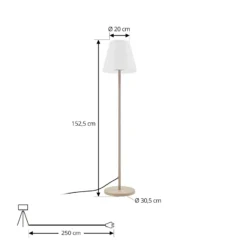 Lámpara de terraza Lucande Jaimy, beige, metal, 150 cm, E27