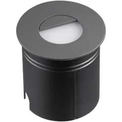Lámpara empotrable LED Aspen con difusor, redonda, gris