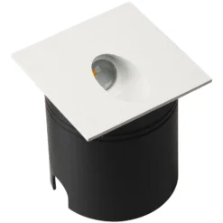 Lámpara empotrable LED Aspen IP65, angular, blanca