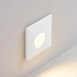 Lámpara empotrable LED Molto Luce Wall 68 R Sina IP44 SQ, blanca, CCT