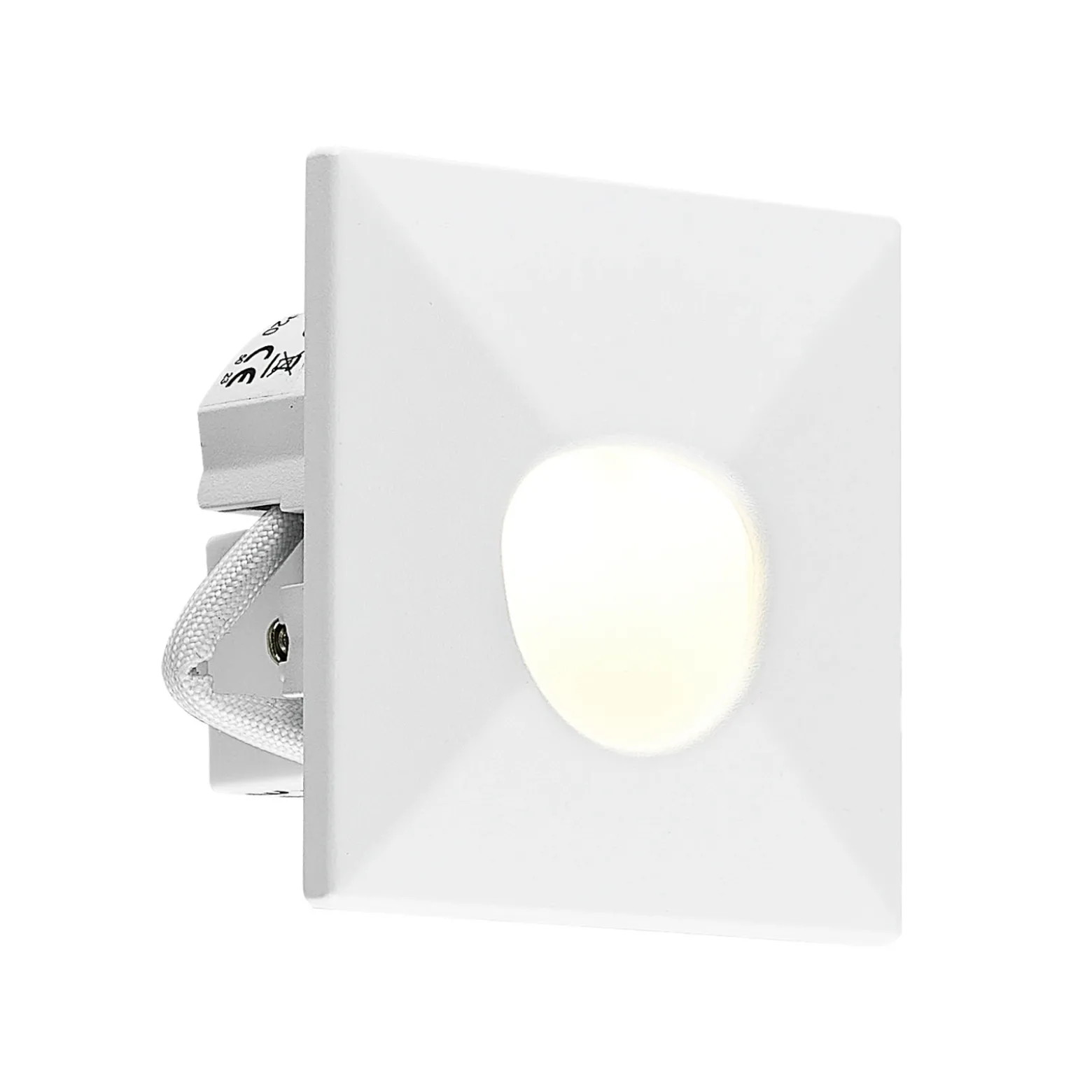 Lámpara empotrable LED Molto Luce Wall 68 R Sina IP44 SQ, blanca, CCT