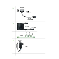 Lámpara empotrable LED Paulmann Plug & Shine, 2 W, juego de 3, Ø 7 cm, IP67
