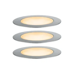 Lámpara empotrable LED Paulmann Plug & Shine, 2 W, juego de 3, Ø 7 cm, IP67