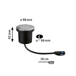 Lámpara empotrable LED Paulmann Plug & Shine, 4,5 W, 1 unidad, Ø 10 cm, IP67