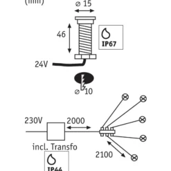 Lámpara empotrable Paulmann Plug & Shine 93695, Basis de 5 unidades
