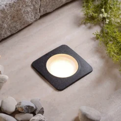 Lámpara empotrada suelo LED Ceci 120-SQ negro CCT