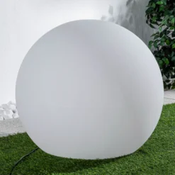 Lámpara esférica Cumulus XL, Ø 80 cm, blanca, plástico, IP44, casquillo E27