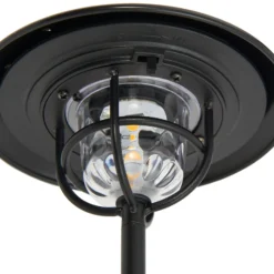 Lámpara exterior LED Lindby Ketil, negra, pica de tierra, batería