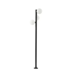 Lámpara exterior LED Lucande Asane, negra, 3 luces, 222 cm, CCT