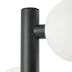 Lámpara exterior LED Lucande Asane, negra, 3 luces, 222 cm, CCT