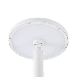 Lámpara exterior LED Lucande Akito, blanca, altura 260 cm, IP54