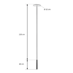 Lámpara exterior LED Lucande Akito, blanca, altura 260 cm, IP54