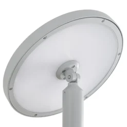 Lámpara exterior LED Lucande Akito, gris claro, altura 260 cm, IP54