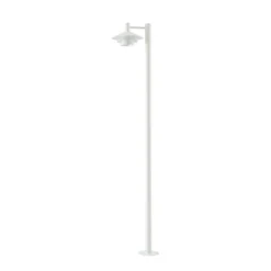 Lámpara exterior LED Lucande Montaro, blanca, 220 cm, IP54