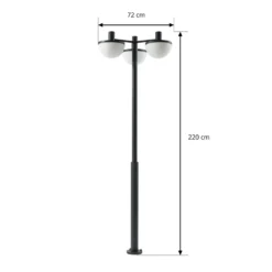 Lámpara exterior LED Lucande Toras, negra, con 3 luces, atenuable en CCT