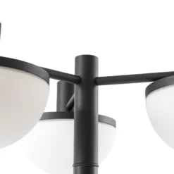 Lámpara exterior LED Lucande Toras, negra, con 3 luces, atenuable en CCT