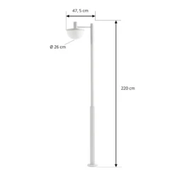 Lámpara exterior LED Lucande Toras, gris claro, 1 luz, CCT atenuable