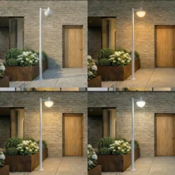 Lámpara exterior LED Lucande Toras, gris claro, 1 luz, CCT atenuable