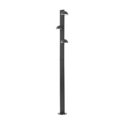 Lámpara exterior LED Lucande Velira, negra, 220 cm, con 3 luces.