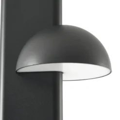 Lámpara exterior LED Lucande Velira, negra, 220 cm, con 3 luces.