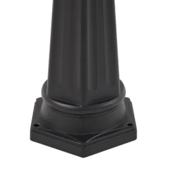 Lámpara exterior LED PRIOS Thorus, 204 cm, negro, 3 luces, IP44
