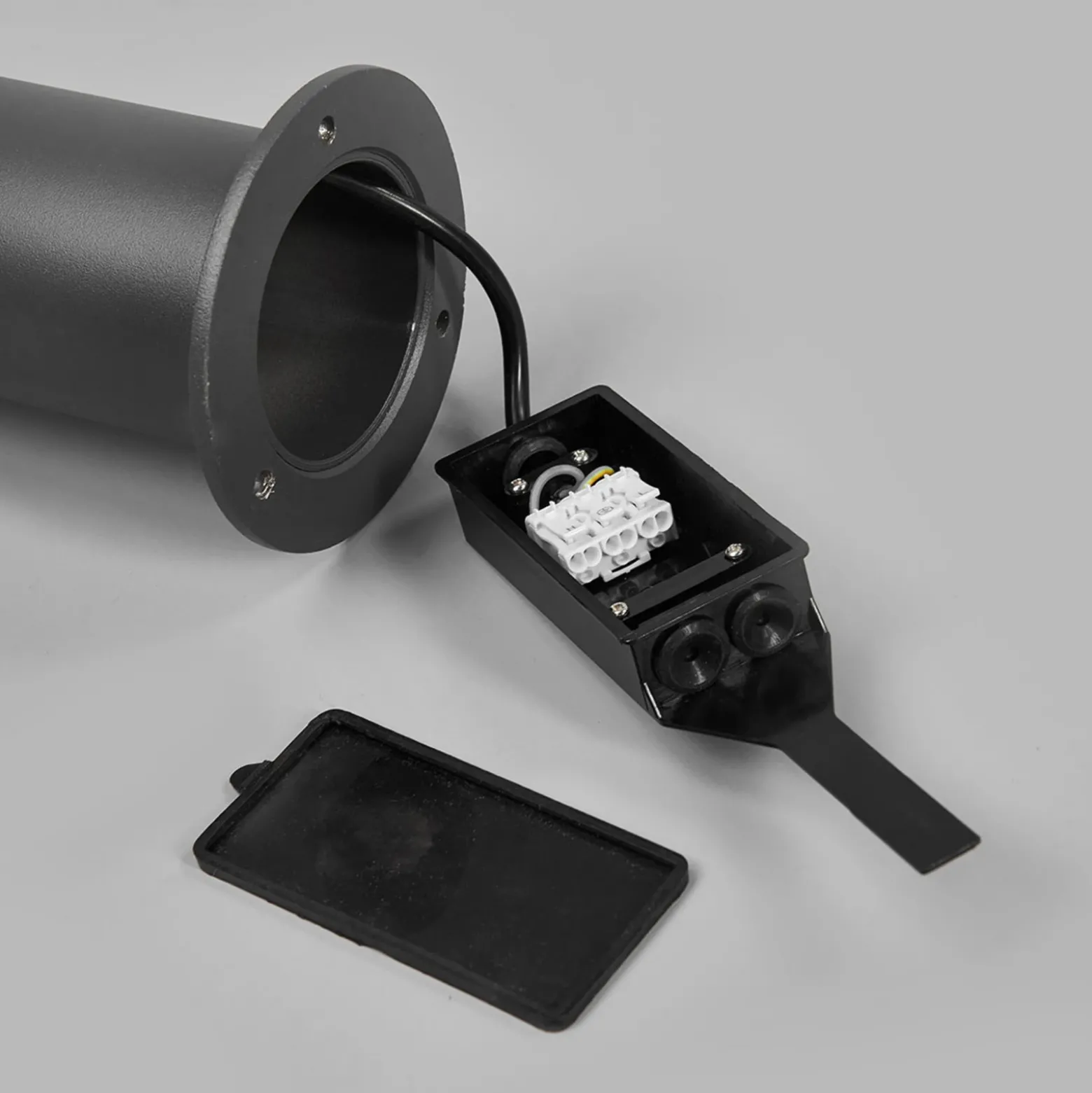 Lámpara exterior LED Sidny de Lucande, 220 cm, antracita, IP54