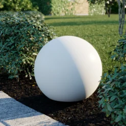 Lámpara globo Cumulus M, Ø 45 cm, blanca, plástico, IP44, E27