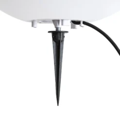 Lámpara globo Lindby Valyra, Ø 50 cm, IP54, pica para suelo