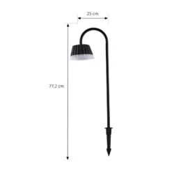 Lámpara LED con pica Ameline de Lindby, antracita, IP65, 77 cm