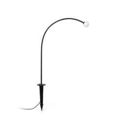 Lámpara LED con pica Cuca, negra, acero inoxidable/vidrio, altura 65 cm