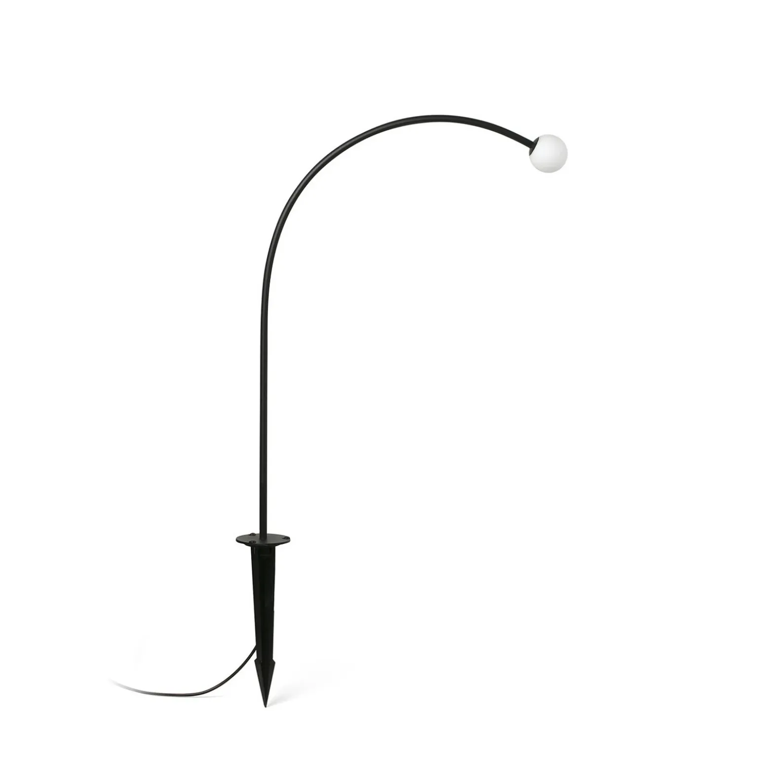Lámpara LED con pica Cuca, negra, acero inoxidable/vidrio, altura 65 cm