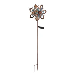 Lámpara LED con pica 36571, flor, carillón de viento, metal