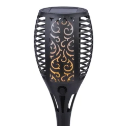 Lámpara LED con pica 33077 Linterna, negra, plástico