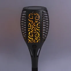Lámpara LED con pica 33077 Linterna, negra, plástico